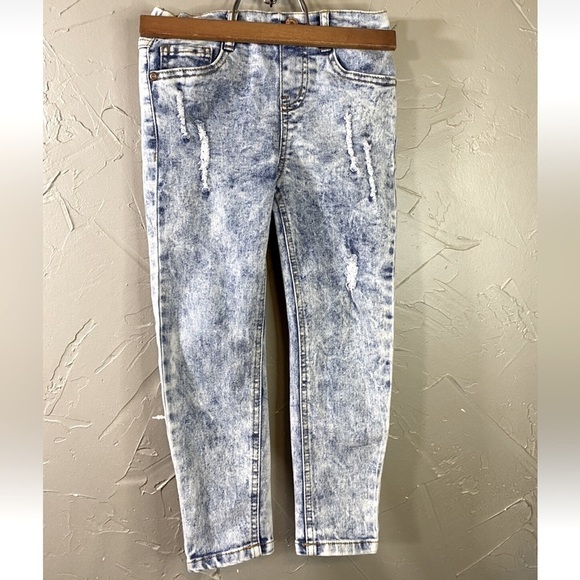 Other - Distressed stonewashed blue jeans pants unisex see measurements below. L-06
